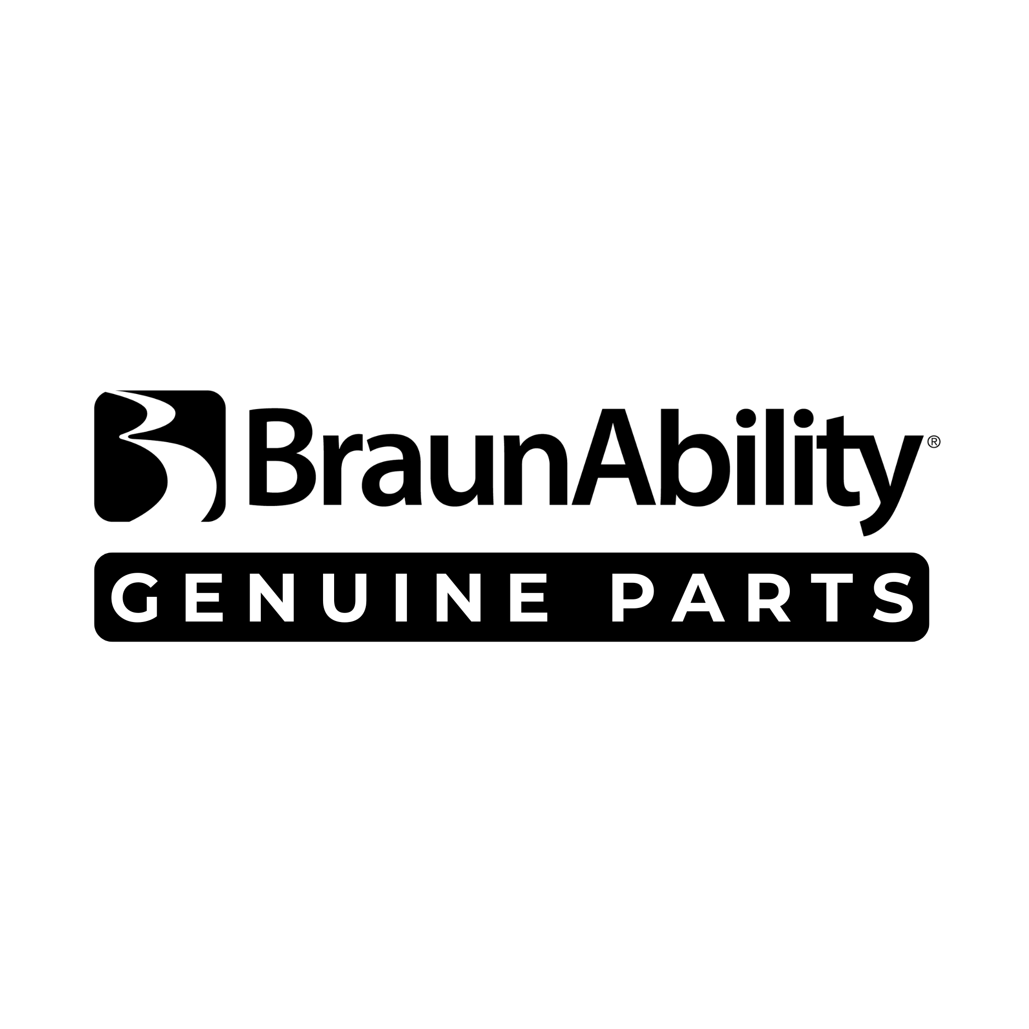 BraunAbility Genuine Parts logo indicating authentic OEM wheelchair lift replacement parts